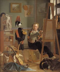 Der Schlachtenmaler Jorgen Sonne in seinem Studio, ca. 1826