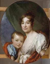 Porträt der Gräfin Ekaterina Alexandrovna Shakhovskaya 1777-1846 mit Tochter, 1807