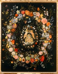 Der Triumph der Liebe mit Blumenumrahmung