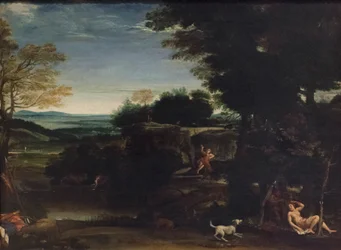 Landschaft mit Sylvia und einem Satyr