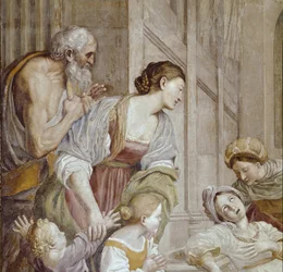 Geschichte der hl. Cäcilia: Tod der hl. Cäcilia (Detail)