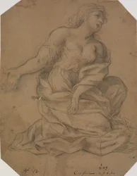 Putti, ein Engel in Halbfigur und ein Frauenkopf. Studie zu einer Verkündigung