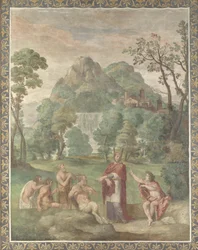 Das Urteil des Midas Fresko aus der Villa Aldobrandini, 1617-1618