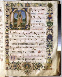 Ms 540 f.3r Seite mit historisierter Initiale 