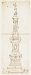 Entwurf für den Obelisken des Hl. Dominikus, Piazza San Domenico Maggiore, Neapel
