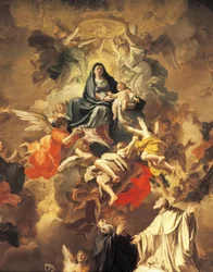 Herrlichkeit mit Heiligen und Engeln (Detail)