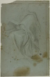 Sitzende drapierte männliche Figur mit Buch (recto); Zwei sitzende Frauen mit Skizze der linken Hand (verso)