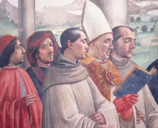 Der Tod des Heiligen Franziskus, Szene aus dem Zyklus des Lebens des Heiligen Franziskus von Assisi, 1486 (Detail)