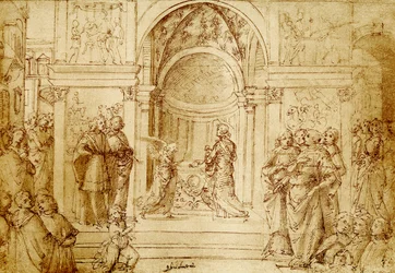 Der Engel erscheint Zacharias im Tempel