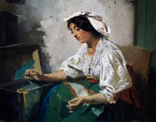 Nähendes Mädchen