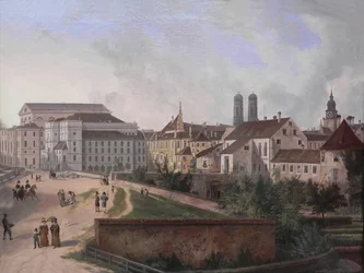 Die Königliche Residenz von Nordosten im Jahr 1827