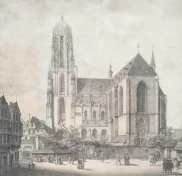 Lithografie - Frankfurt - Kaiserdom - Quaglio - 1819