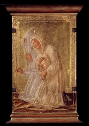 Zwei Geißelnde. Holzgemälde von Domenico Veneziano (1400-1481) 15. Jahrhundert. Bayonne, Bonnat Museum