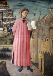 Italien, Region Toskana, Florenz, Kathedrale, Porträt von Dante Alighieri, Florenz und Allegorie der Göttlichen Komödie