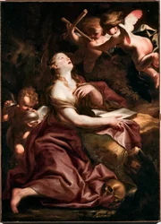 Heilige Maria Magdalena Gemälde von Domenico Piola (1627-1703), Genua Musei di Strada Nuova