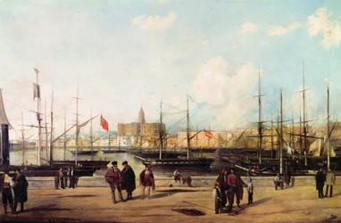 Blick auf den Hafen von Malaga, Spanien