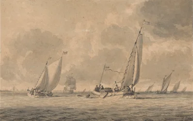 Kähne fahren aufs Meer hinaus