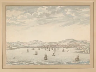 Ansicht von Smyrna mit Schiffen