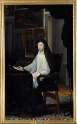 Porträt von Königin Maria Anna von Österreich in Witwe (1634-1696). Gemälde von Juan Carreno De Miranda (1614-1685)
