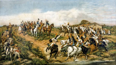 Unabhängigkeit oder Tod!. Gemälde von Pedro Americo, Museum von Ypiranga (Sao Paulo). Allegorische Darstellung der Unabhängigkeit Brasiliens am 7.09.1822.