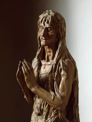 Maria Magdalena. Polychrome Holzskulptur