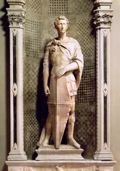 St. Georg in einer Nische mit einem Relief von St. Georg, der den Drachen tötet