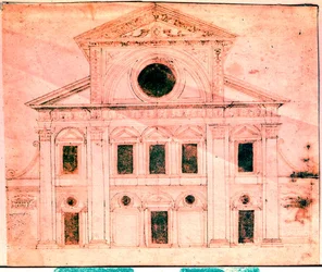 Entwurf für die Fassade einer Kirche