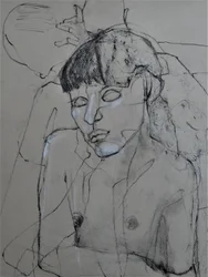 Kohle Nackte Figur
