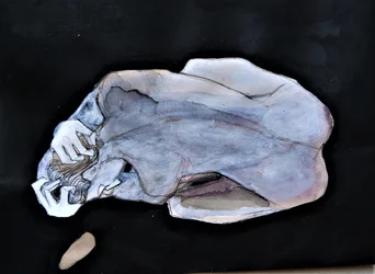 Nachdenkliche Blaue Figur