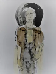 Nachdenkliche weibliche Figur