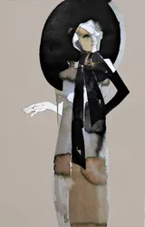 Elegante Frau mit schwarzem Hut