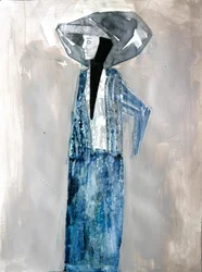 Elegante Frau in Blau