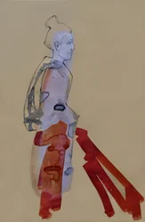 Fließende Rote Figur