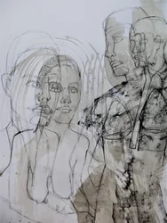 Geschichtete menschliche Figuren