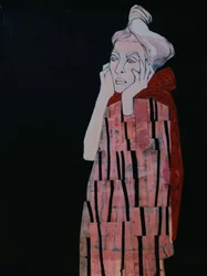 Nachdenkliche Frau in Rot