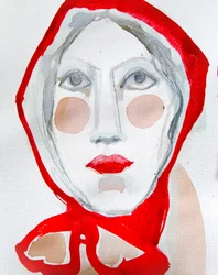Frau in Roter Kapuze