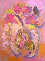 Rosa florales Abstrakt