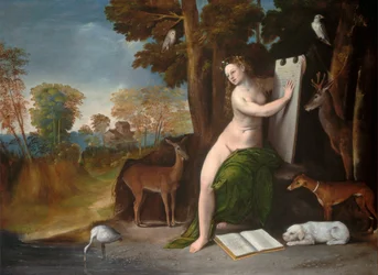 Circe und ihre Liebhaber in einer Landschaft, um 1525