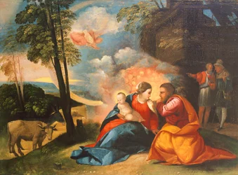 Geburt Jesu, um 1512-1513, von Dosso Dossi (ca. 1490-1542)