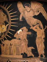 (Detail) einer rotfigurigen Lekythos