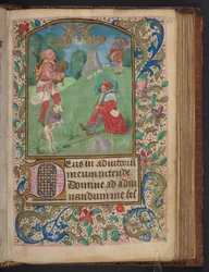 Verkündigung an die Hirten, Harley 2923, f.66r, ca. 1480