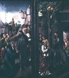 Christus nimmt Abschied von seiner Mutter; Einzug Christi in Jerusalem, um 1500