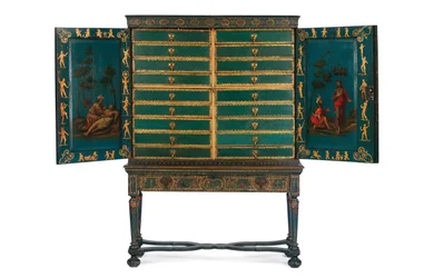 Sammlerschrank auf Ständer, ca. 1700-30
