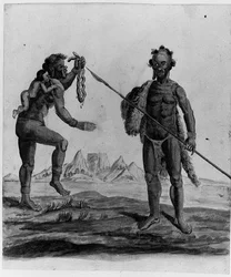 Zeichnung aus einem Album von Eingeborenen aus Brasilien, Afrika, Persien und Ostindien