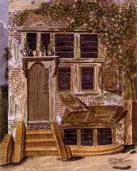 Gärtnerhaus-Design aus dem Magazin der Gartenschätze von G. van Laar, veröffentlicht 1802