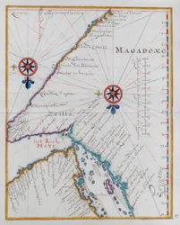 Karte von Magadoxo, Sansibar.