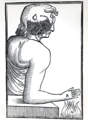 Die Wahrnehmung der Sinne, aus De Homine Figuris von René Descartes (1596-1650) veröffentlicht in Amsterdam, 1677
