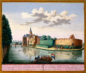 Ansicht des Marquette-Hauses, Kennemerland, aus Het Zeganpralent Kennemerlant von Hendrick de Leth und Matthias Brouerius Van Nidek, veröffentlicht um 1700-30