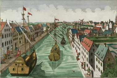 Ansicht des Ketteltores in Delft