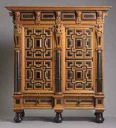 Kleiderschrank (Kast), hergestellt in Holland, ca. 1625-1650